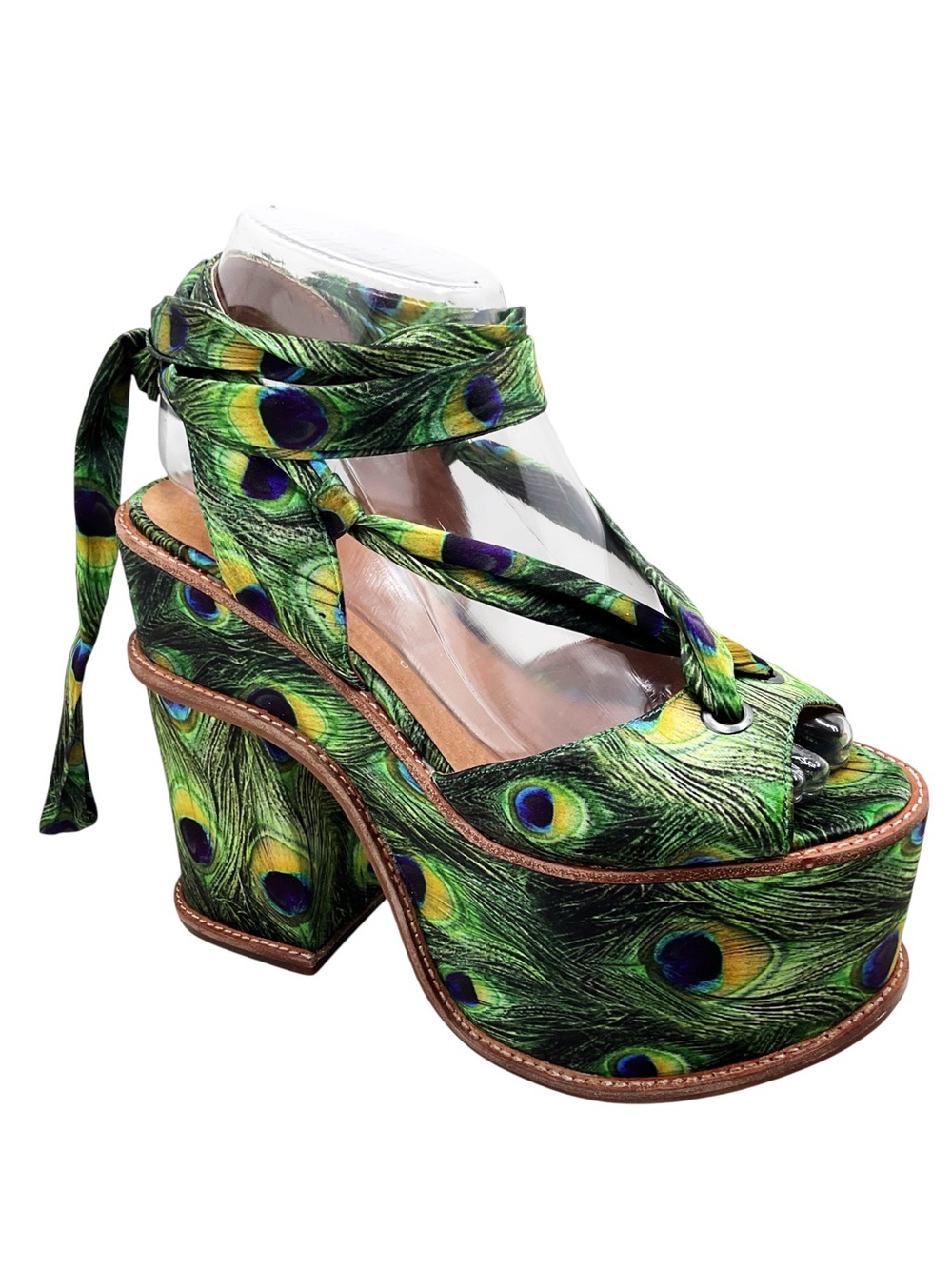 {Jeffrey Campbell} Landers Peacock Strappy Platform Heels - Picture 2 of 16